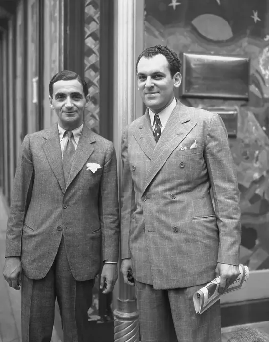 Framed Print : Irving Berlin and Moss Hart Standing Aboard Ship Framed Print : Irving Berlin and Moss Hart Standing Aboard Ship