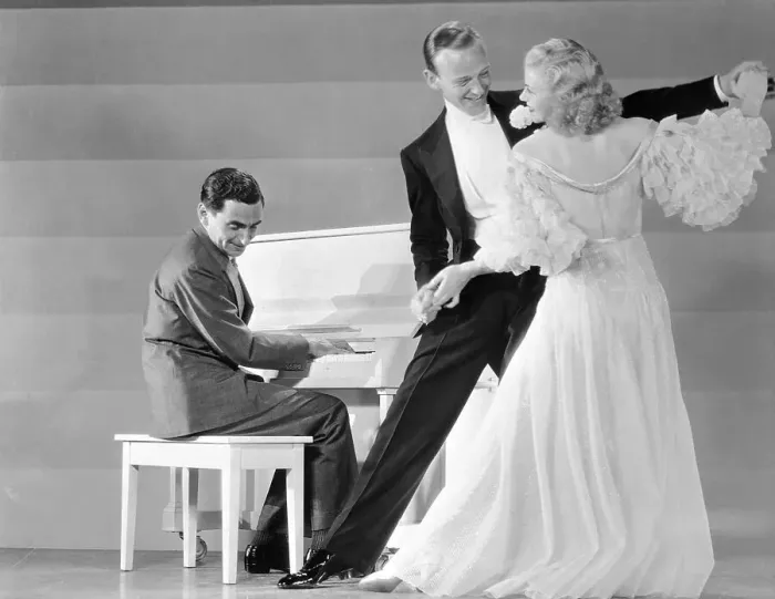 Framed Print : Irving Berlin Playing Piano for Fred Astaire and Ginger Rogers Framed Print : Irving Berlin Playing Piano for Fred Astaire and Ginger Rogers