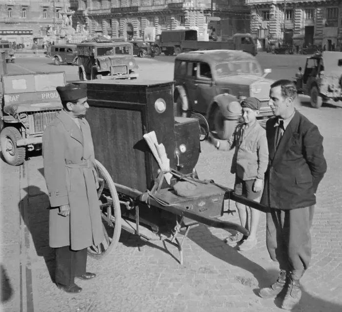 Framed Print : Irving Berlin Standing on a Naples Street Framed Print : Irving Berlin Standing on a Naples Street