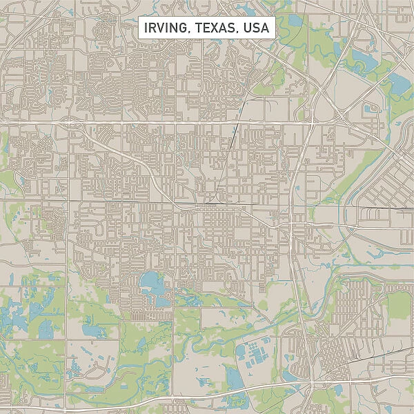 Irving Texas US City Street Map
