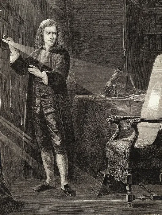 Framed Print : Isaac Newton Performing Experiment Framed Print : Isaac Newton Performing Experiment