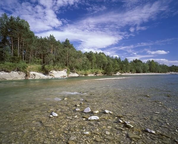 Isar River, Isar Wetlands, Pupplinger Au, Wolfratshausen, Upper Bavaria, Bavaria, Germany, Europe