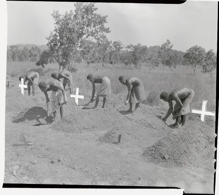 Framed Print : Island Natives Building Grave Mounds Framed Print : Island Natives Building Grave Mounds