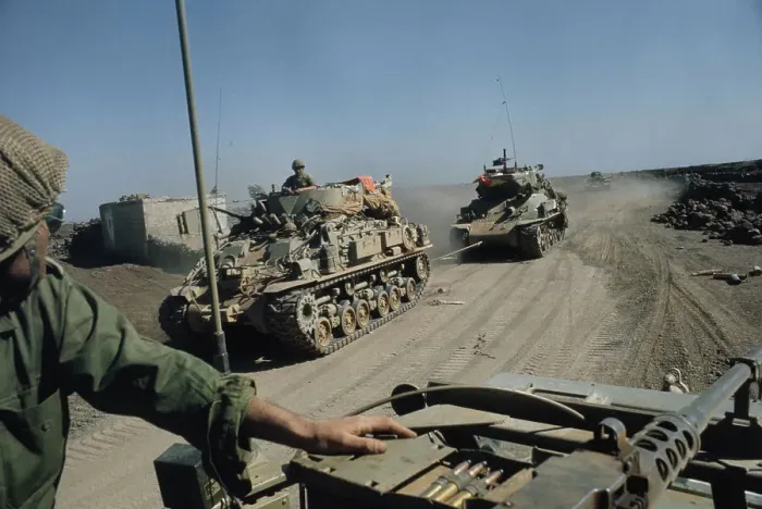 Framed Print : Israeli Military Vehicles Pass Each Other Framed Print : Israeli Military Vehicles Pass Each Other