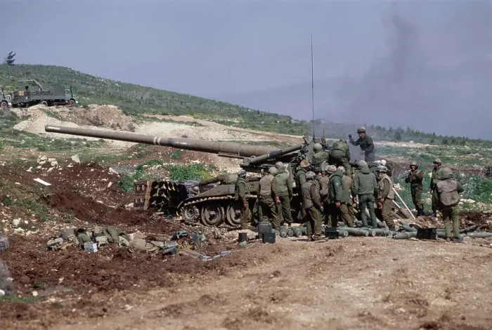 Framed Print : Israeli Troops Firing 175mm Gun Framed Print : Israeli Troops Firing 175mm Gun