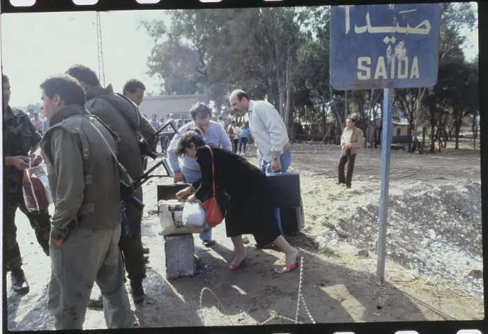 Framed Print : Israelis Searching Lebanese Residents