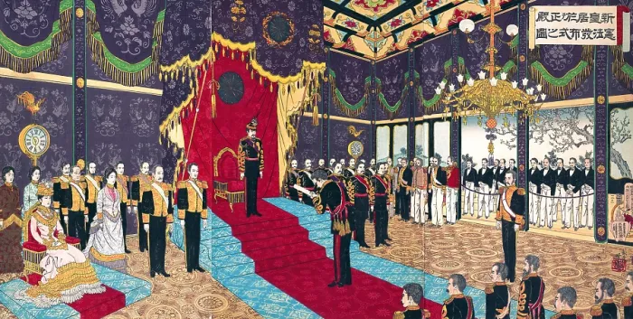Framed Print : Issuing of the State Constitution in the State Chamber of the New Imperial Palace Framed Print : Issuing of the State Constitution in the State Chamber of the New Imperial Palace
