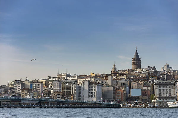 Istanbul city with Galata tower from distance