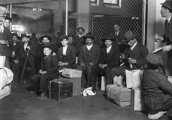 Framed Print : Italian Arrivals at Ellis Island Framed Print : Italian Arrivals at Ellis Island