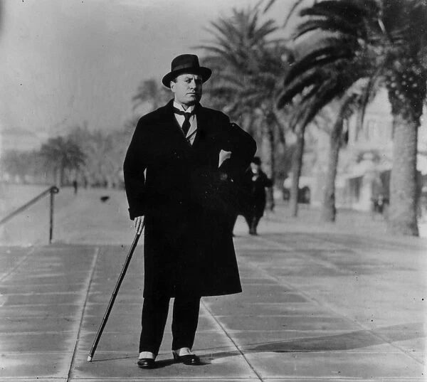 Italian dictator Benito Mussolini on the Boulevard at Biarritz