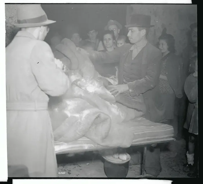Framed Print : Italian Family in Air Raid Shelter Framed Print : Italian Family in Air Raid Shelter