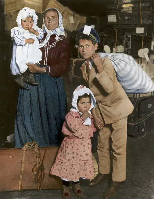 Framed Print : Italian Family at Ellis Island Framed Print : Italian Family at Ellis Island