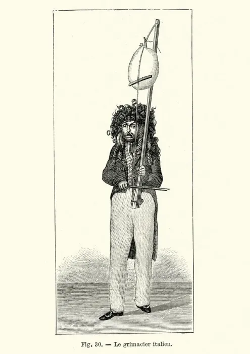 Framed Print : Italian Grimacier or pantomime artist, early 19th Century Framed Print : Italian Grimacier or pantomime artist, early 19th Century