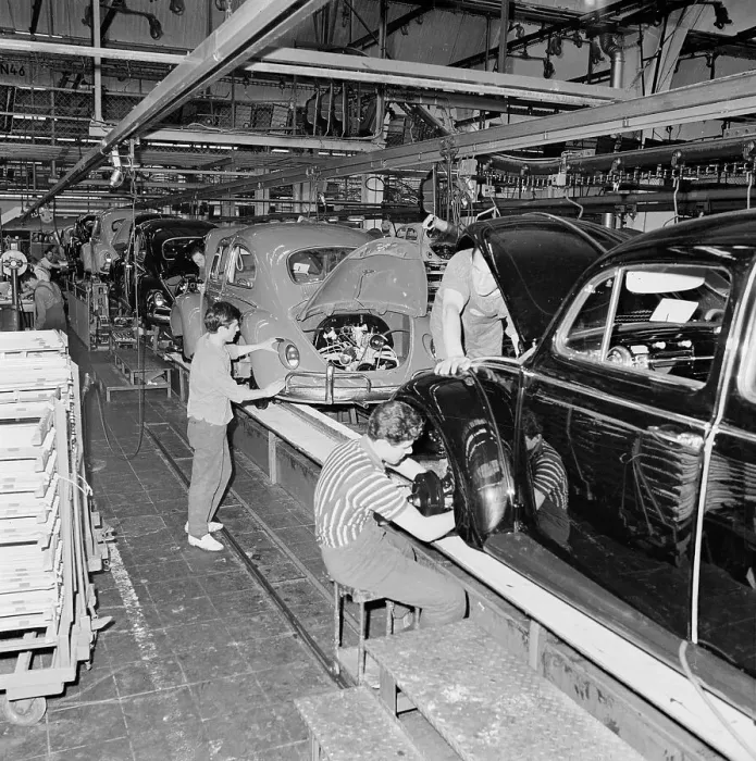 Framed Print : Italian Guest Workers in German Auto Factory Framed Print : Italian Guest Workers in German Auto Factory