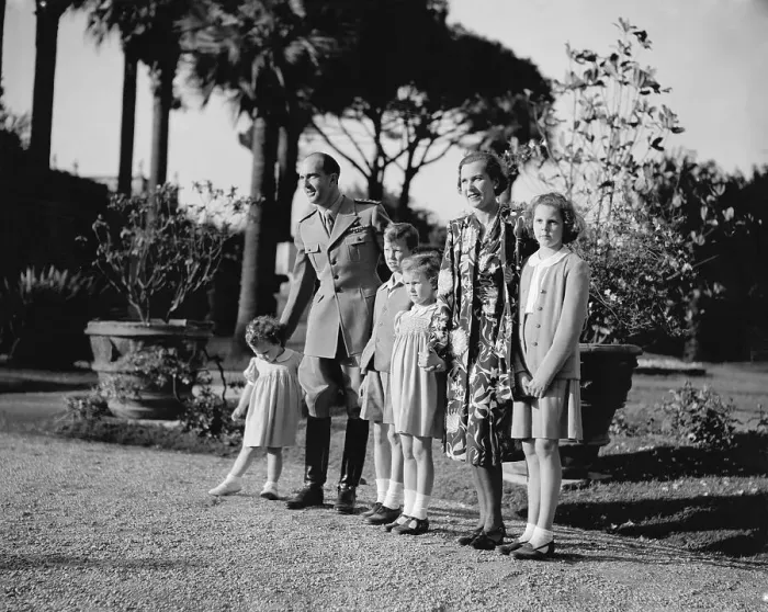 Framed Print : Italian Royal Family Strolling Outside Framed Print : Italian Royal Family Strolling Outside