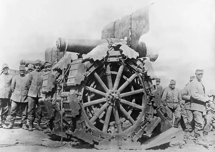Framed Print : Italian Soldiers and One Forty Nine Cannon on the Isonzo