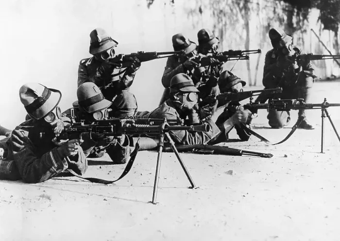 Framed Print : Italian Soldiers Taking Aim with Weapons Framed Print : Italian Soldiers Taking Aim with Weapons