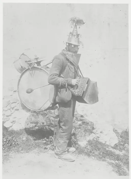 Framed Print : Italian Street Musician with His Instruments of Choice Framed Print : Italian Street Musician with His Instruments of Choice