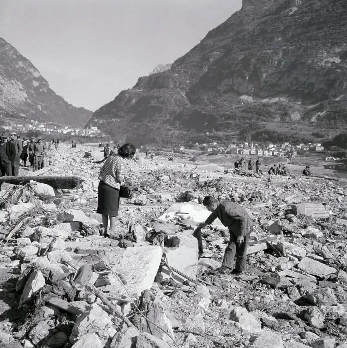 Framed Print : Italian Survivors Search Earthquake Rubble 1963 Framed Print : Italian Survivors Search Earthquake Rubble 1963