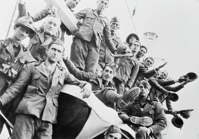 Framed Print : Italian Troops Cheering Framed Print : Italian Troops Cheering