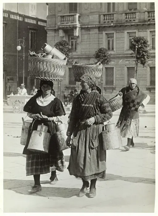 Framed Print : Italian Women Carrying Milk Framed Print : Italian Women Carrying Milk