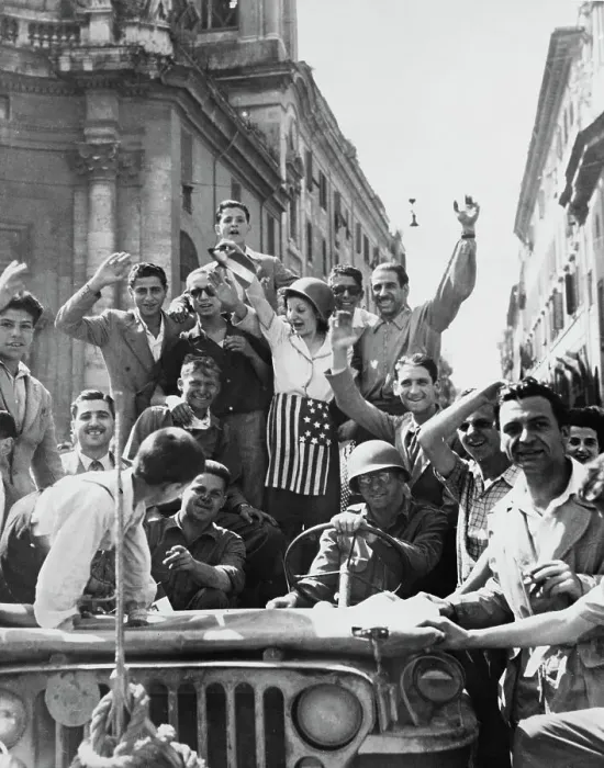 Framed Print : Italians Celebrating Libration, 1944 Framed Print : Italians Celebrating Libration, 1944