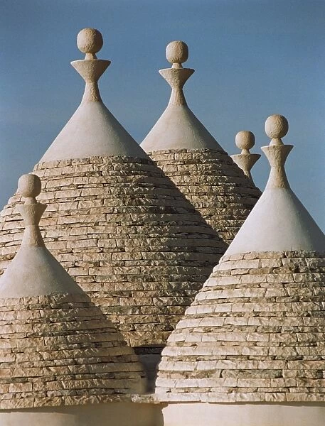 Italy, Puglia, Alberobello, stone roofs of Trulli houses