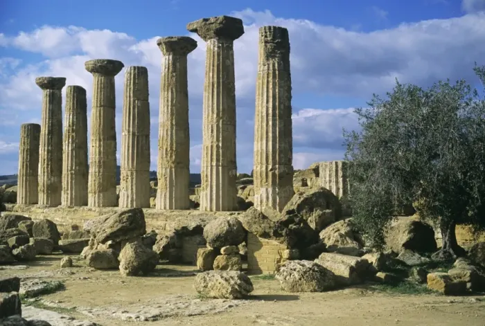Framed Print : Italy, Sicily, Agrigento, temple ruins Framed Print : Italy, Sicily, Agrigento, temple ruins