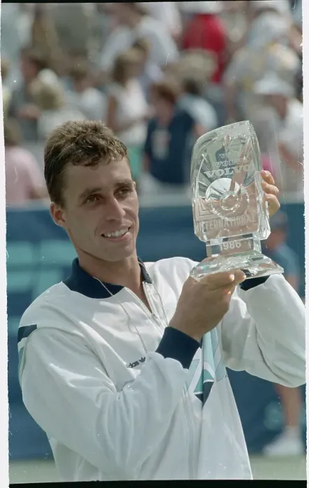 Framed Print : Ivan Lendl Posing with His Tennis Trophy Framed Print : Ivan Lendl Posing with His Tennis Trophy