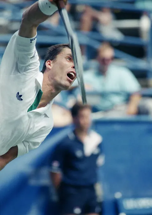 Framed Print : Ivan Lendl Serving Framed Print : Ivan Lendl Serving