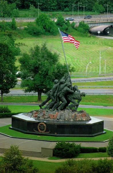 Iwo Jima Memorial Print on Flag Day, Washington DC. Art Prints