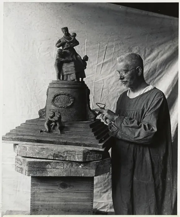 Framed Print : J. Dunbar Working on Sculpture Framed Print : J. Dunbar Working on Sculpture