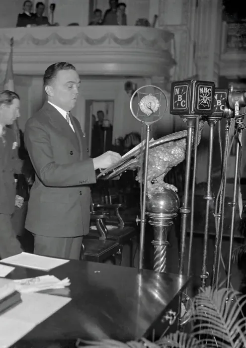 Framed Print : J. Edgar Hoover Addressing Crime Session Framed Print : J. Edgar Hoover Addressing Crime Session
