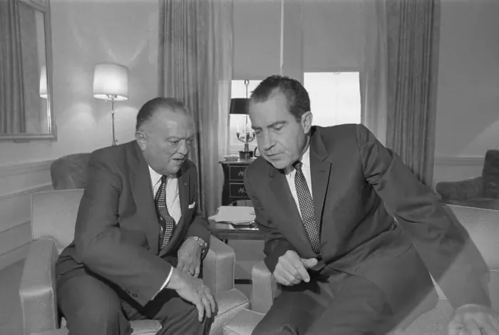 Framed Print : J. Edgar Hoover Conferring with President Elect Richard Nixon Framed Print : J. Edgar Hoover Conferring with President Elect Richard Nixon