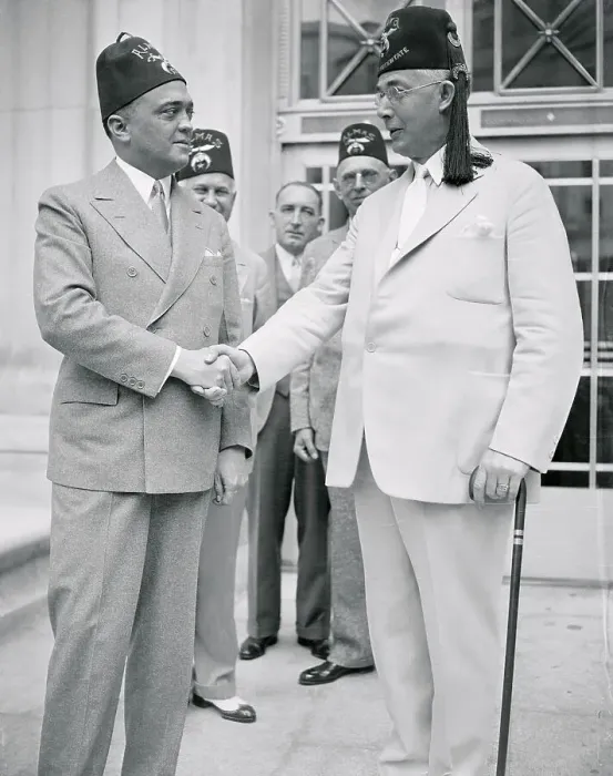 Framed Print : J. Edgar Hoover at Greeting Srine Potentate at Convention Framed Print : J. Edgar Hoover at Greeting Srine Potentate at Convention