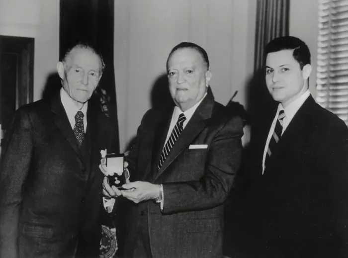 Framed Print : J. Edgar Hoover Handing Out Anniversary Award Framed Print : J. Edgar Hoover Handing Out Anniversary Award
