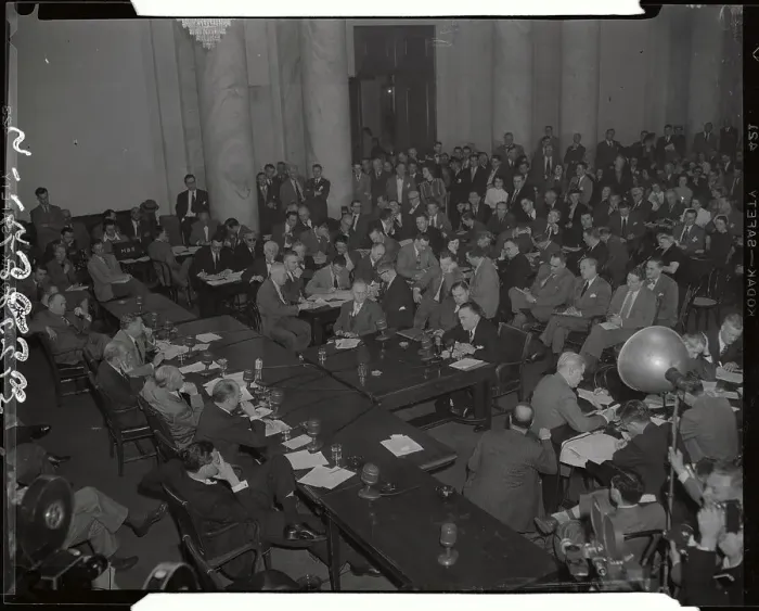 Framed Print : J. Edgar Hoover and J. Howard McGrath Testifying for Senate Framed Print : J. Edgar Hoover and J. Howard McGrath Testifying for Senate