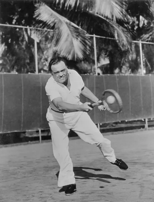 Framed Print : J. Edgar Hoover Playing Tennis