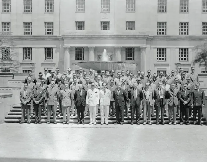 Framed Print : J. Edgar Hoover Posing with Special Agents Framed Print : J. Edgar Hoover Posing with Special Agents