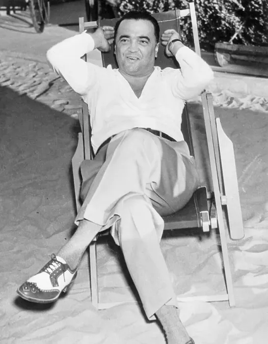 Framed Print : J. Edgar Hoover Sitting at Beach Framed Print : J. Edgar Hoover Sitting at Beach