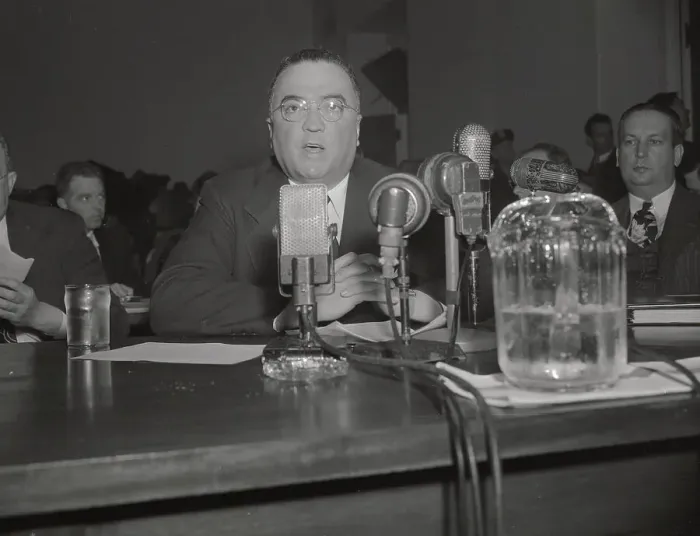 Framed Print : J. Edgar Hoover Speaking at Microphones Framed Print : J. Edgar Hoover Speaking at Microphones