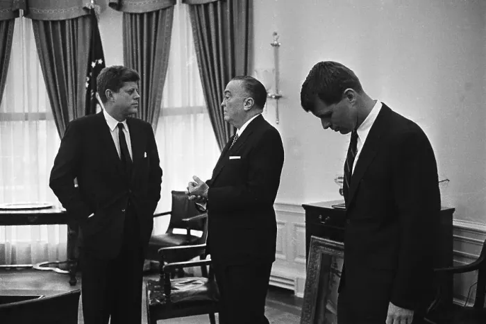 Framed Print : J. Edgar Hoover Talking with President Kennedy Framed Print : J. Edgar Hoover Talking with President Kennedy