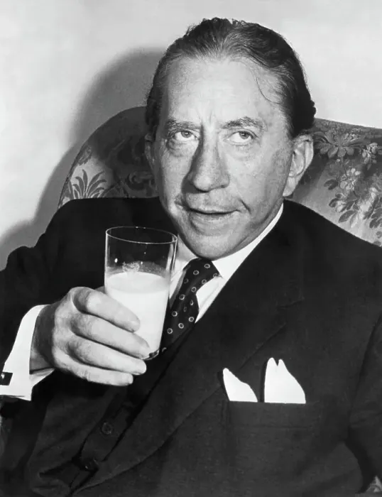 Framed Print : J. Paul Getty Drinking A Glass Of Milk Framed Print : J. Paul Getty Drinking A Glass Of Milk