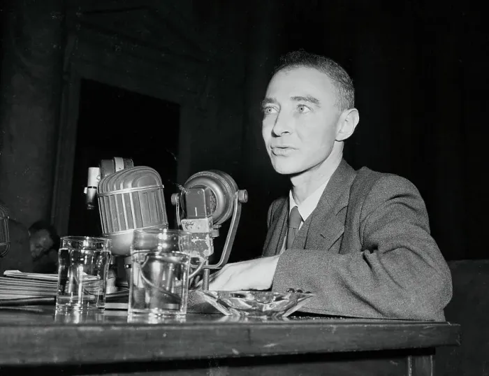 Framed Print : J. Robert Oppenheimer at Microphones During Congressional Hearing Framed Print : J. Robert Oppenheimer at Microphones During Congressional Hearing