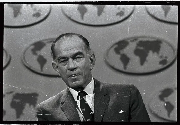 Framed Print : J. William Fulbright Speaking on Television Framed Print : J. William Fulbright Speaking on Television