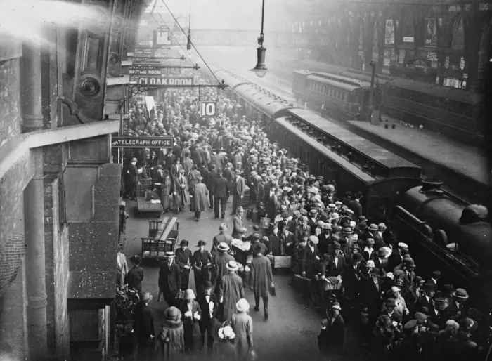 Framed Print : J1691619, black and white, indoors, day, full length, passenger, men, women, large group of people Framed Print : J1691619, black and white, indoors, day, full length, passenger, men, women, large group of people