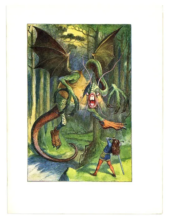 Framed Print : Jabberwocky illustration, (Alice's Adventures in Wonderland) Framed Print : Jabberwocky illustration, (Alice's Adventures in Wonderland)