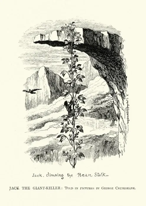 Framed Print : Jack and the Beanstalk by George Cruikshank