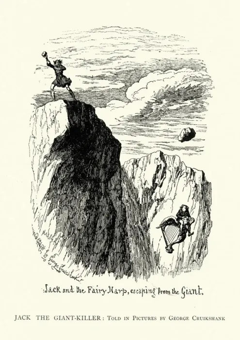 Framed Print : Jack and the Beanstalk, Jack escaping from the giant Framed Print : Jack and the Beanstalk, Jack escaping from the giant