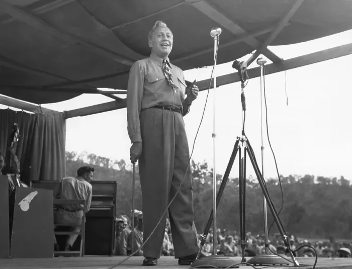 Framed Print : Jack Benny Holding Cigar Onstage at USO Show Framed Print : Jack Benny Holding Cigar Onstage at USO Show